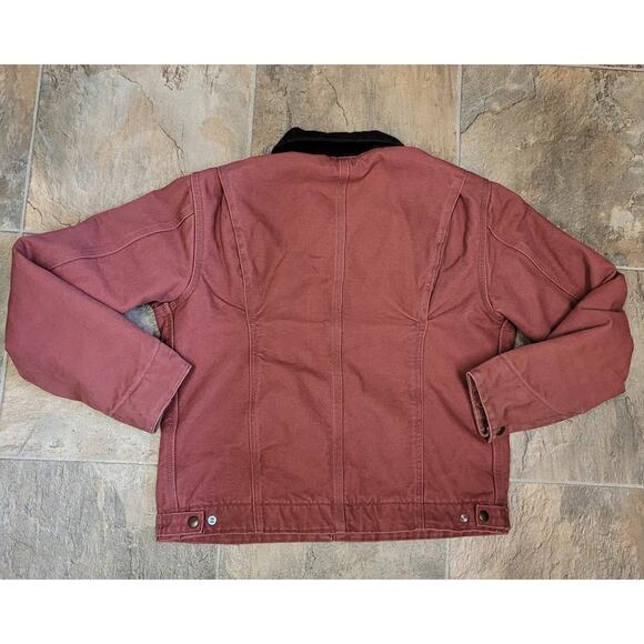 Vtg Carhartt Sherpa Lined Salmon Rose Pink Detroit Jacket Sz M Women W J097 VR8 - Picture 11 of 11